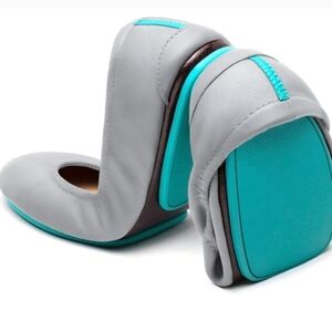 TIEKS by Gavrieli Gray Leather Ballet Flats Size 8 Casual Travel Minimalist 6